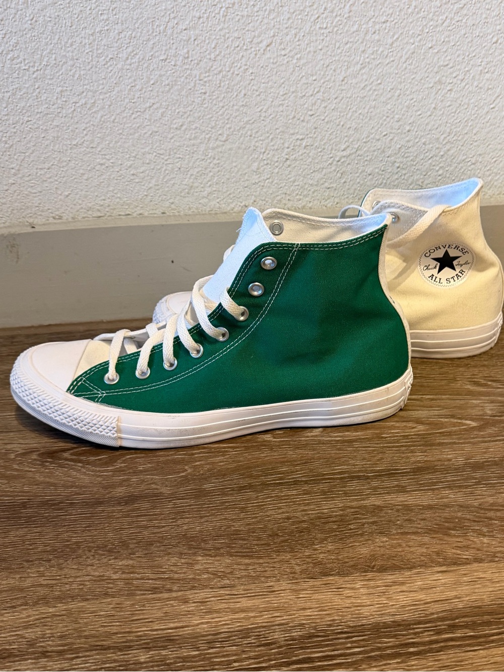 Converse Green and White High Top Sneakers